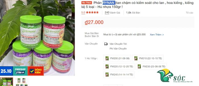 Phân bón tan chậm cho hoa Lan